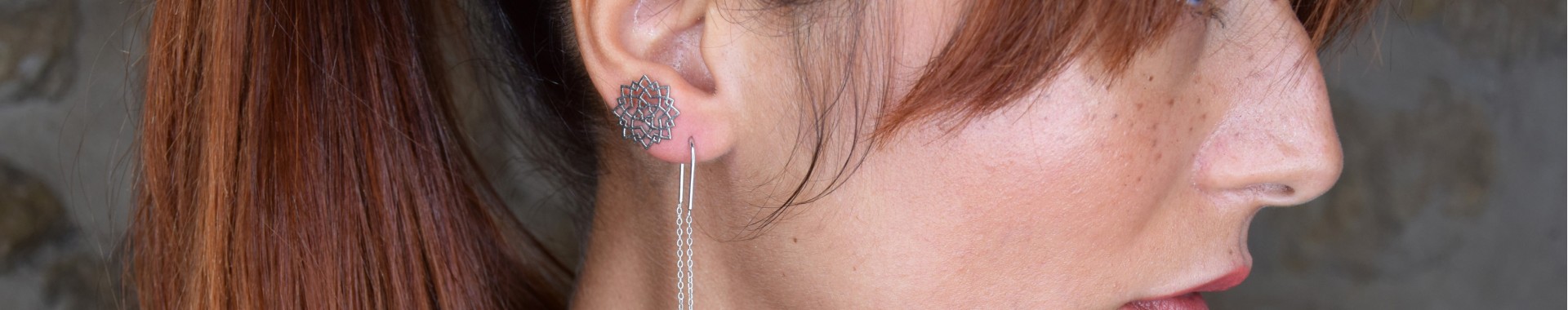 Ear chips ethical brand and sustainable luxury jewelry in recycled silver 925 made in franc